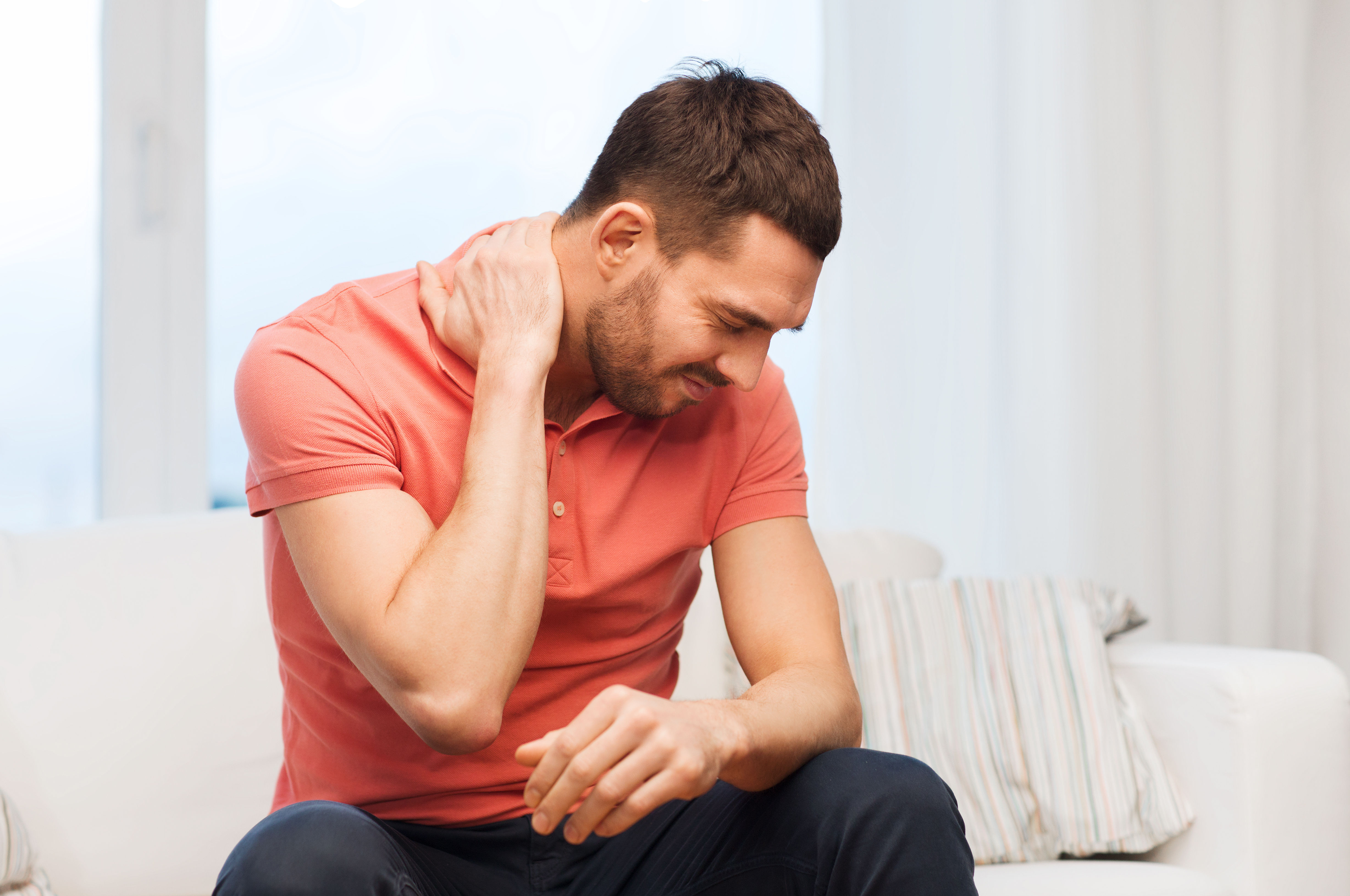 Man with text neck